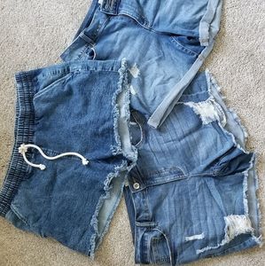 3 pairs of jean shorts